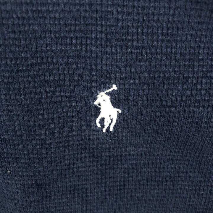Ralph Lauren POLO RALPH LAUREN Thermal Long T-shirt Waffle Men's M size cotton navy blue type Vintage Second Hand