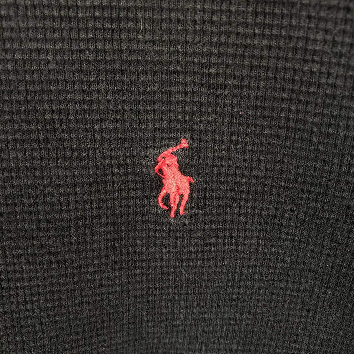 Ralph Lauren POLO RALPH LAUREN Thermal Long T-Shirt Men's Size L cotton black type Vintage Second Hand
