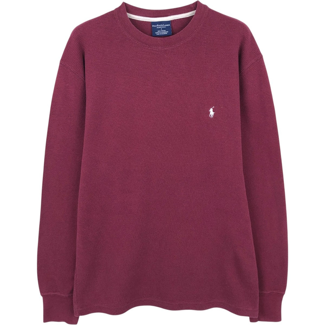Ralph Lauren POLO RALPH LAUREN SLEEPWEAR Thermal Long T-Shirt, Honeycomb, Men's Size Small cotton red type Vintage Second Hand