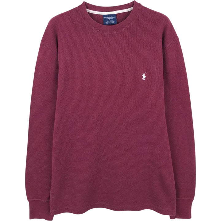 Ralph Lauren POLO RALPH LAUREN SLEEPWEAR Thermal Long T-Shirt, Honeycomb, Men's Size Small cotton red type Vintage Second Hand