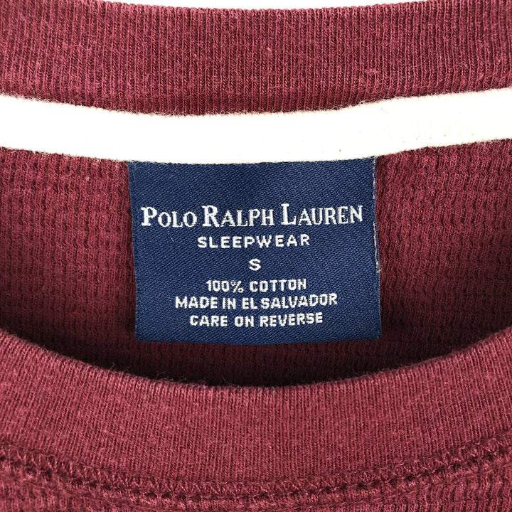 Ralph Lauren POLO RALPH LAUREN SLEEPWEAR Thermal Long T-Shirt, Honeycomb, Men's Size Small cotton red type Vintage Second Hand