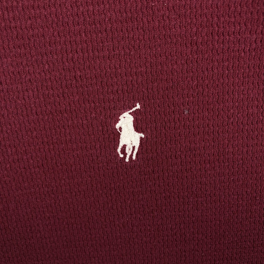 Ralph Lauren POLO RALPH LAUREN SLEEPWEAR Thermal Long T-Shirt, Honeycomb, Men's Size Small cotton red type Vintage Second Hand