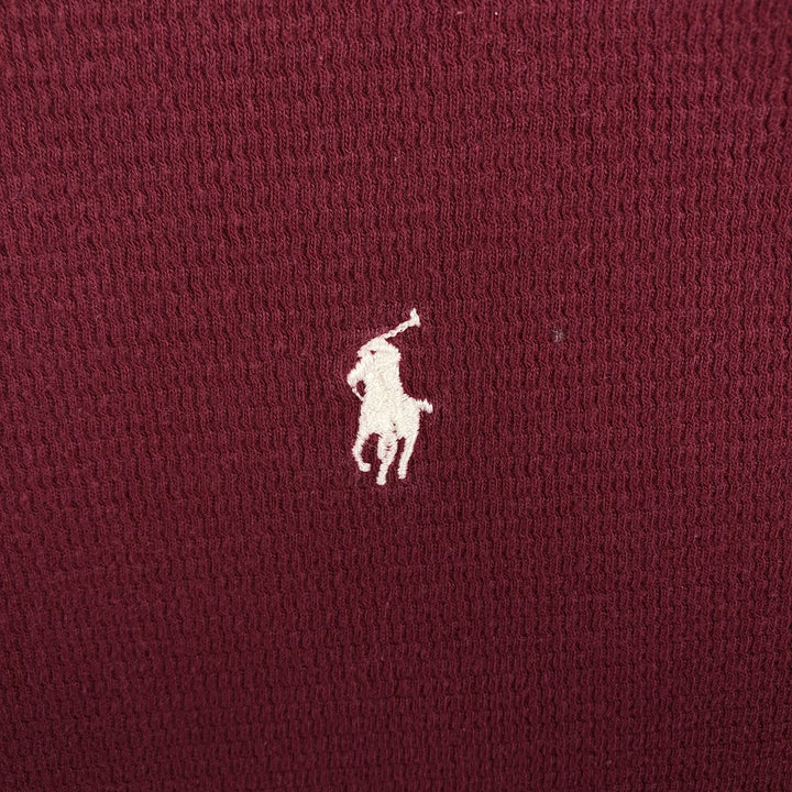 Ralph Lauren POLO RALPH LAUREN SLEEPWEAR Thermal Long T-Shirt, Honeycomb, Men's Size Small cotton red type Vintage Second Hand