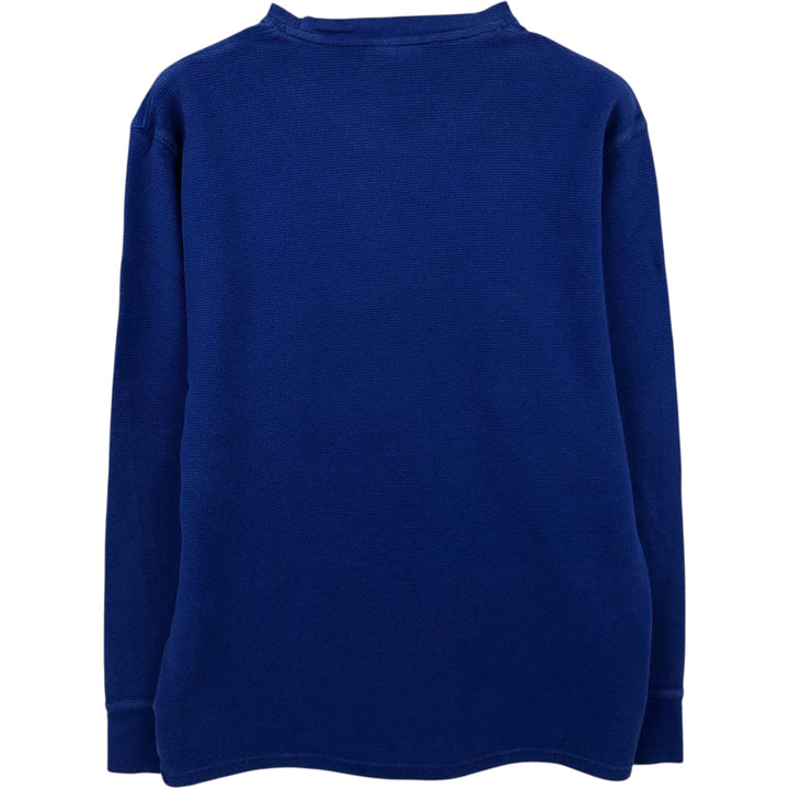 Ralph Lauren Polo Ralph Lauren SLEEP WEAR Thermal Long-Sleeve T-Shirt, Waffle Pattern, Men's Size L (equivalent) cotton blue type Vintage Second Hand