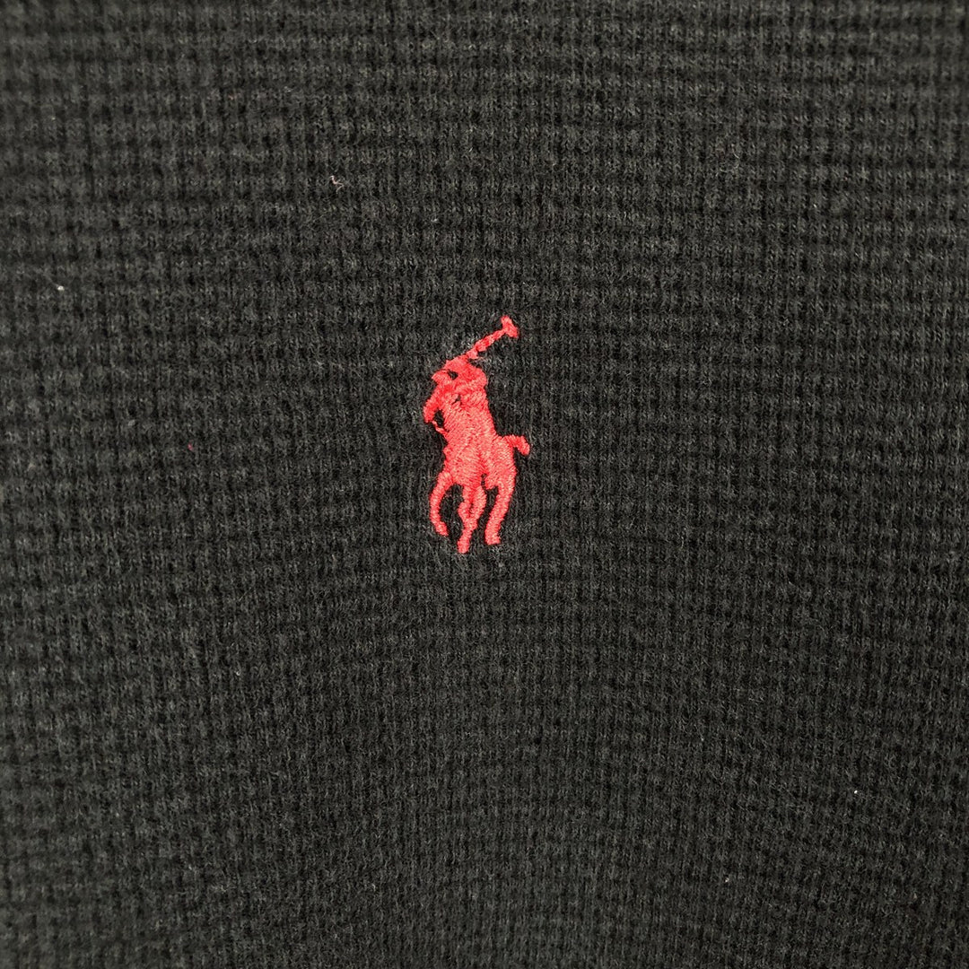 Ralph Lauren POLO RALPH LAUREN Thermal Ron T Waffle Men's L size cotton black type Vintage Second Hand
