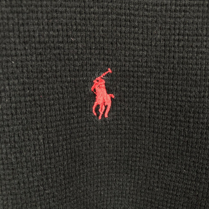 Ralph Lauren POLO RALPH LAUREN Thermal Ron T Waffle Men's L size cotton black type Vintage Second Hand
