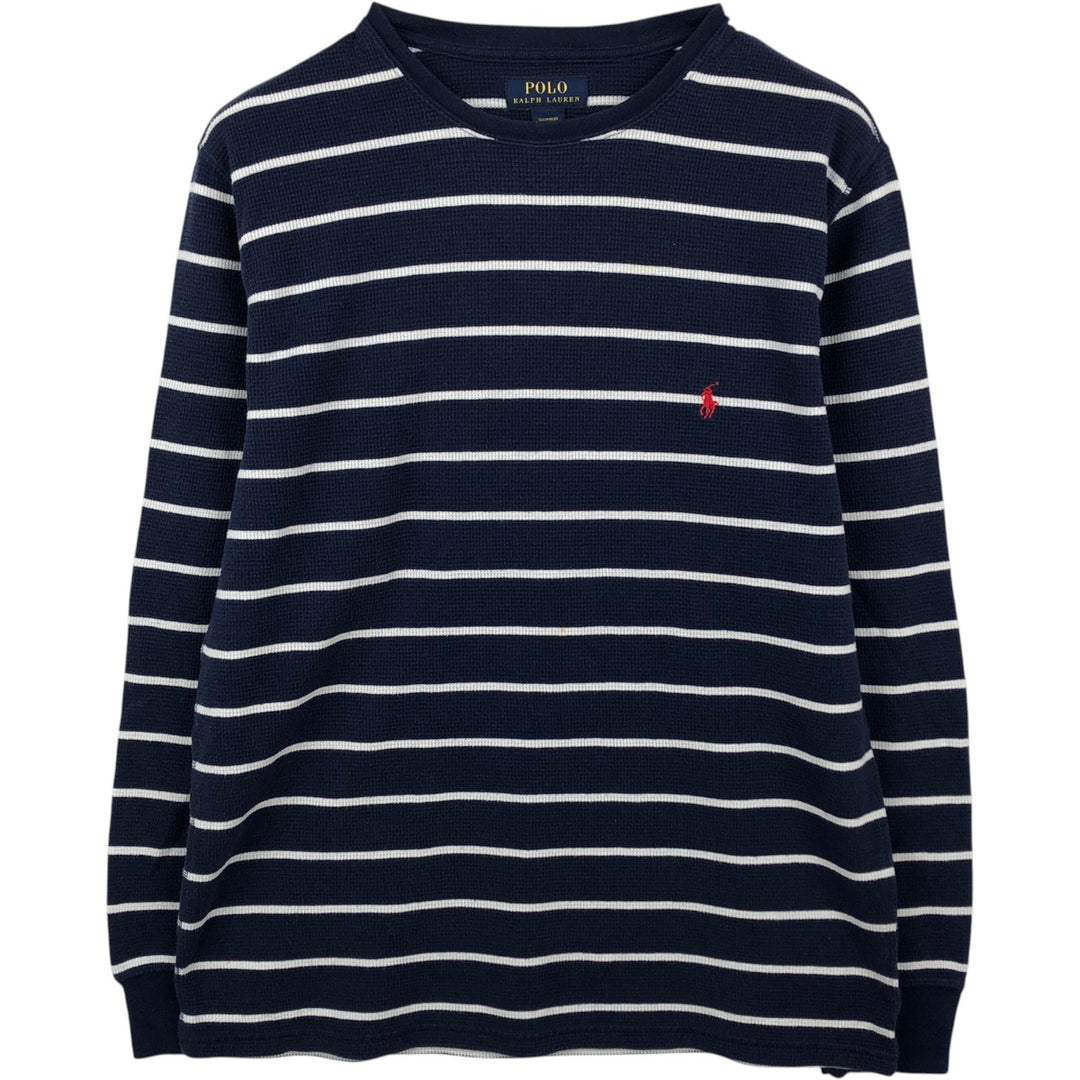 Ralph Lauren POLO RALPH LAUREN SLEEPWEAR Thermal Long T-shirt Waffle Men's L size cotton navy blue type Vintage Second Hand