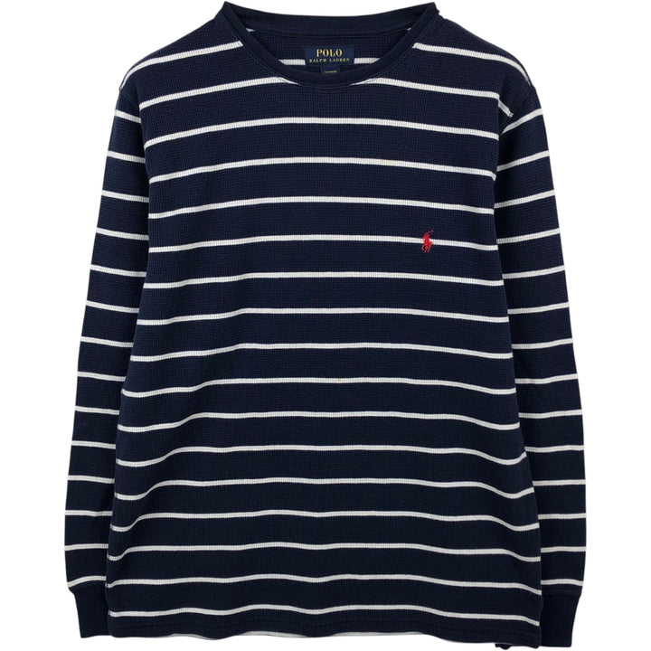 Ralph Lauren POLO RALPH LAUREN SLEEPWEAR Thermal Long T-shirt Waffle Men's L size cotton navy blue type Vintage Second Hand