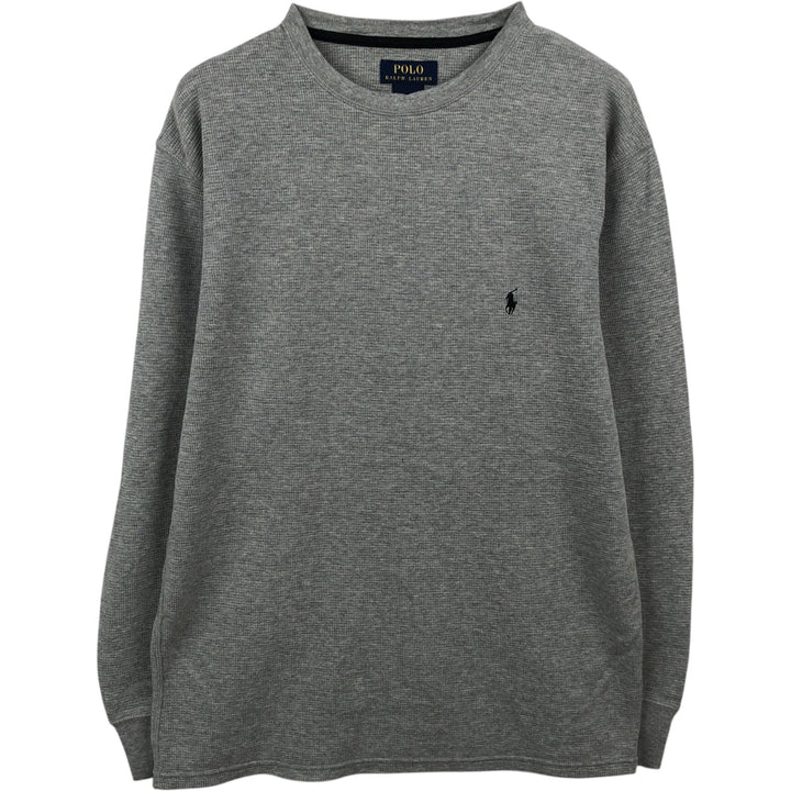 Ralph Lauren POLO RALPH LAUREN Thermal Ron T Waffle Men's L size cotton gray type Vintage Second Hand