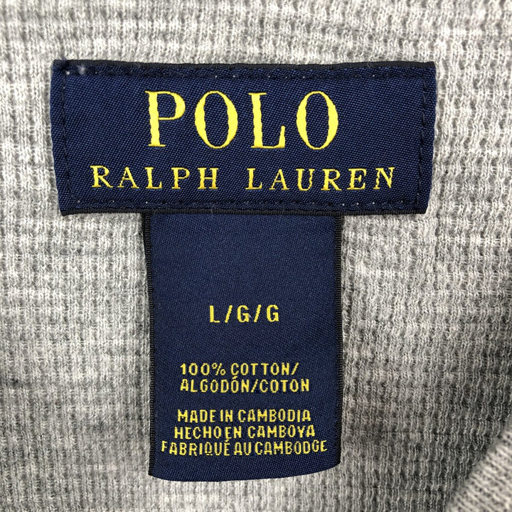 Ralph Lauren POLO RALPH LAUREN Thermal Ron T Waffle Men's L size cotton gray type Vintage Second Hand