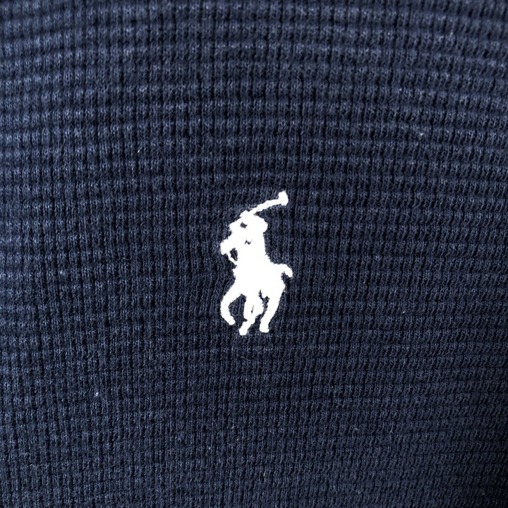 Ralph Lauren POLO RALPH LAUREN Thermal Long T-shirt Waffle Men's M size cotton navy blue type Vintage Second Hand