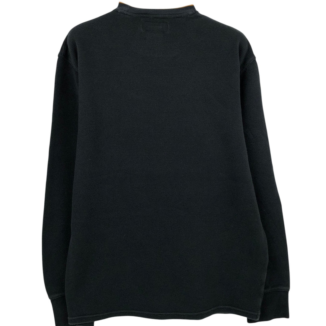 Ralph Lauren POLO RALPH LAUREN Thermal Long T-shirt Waffle Men's M size cotton black type Vintage Second Hand