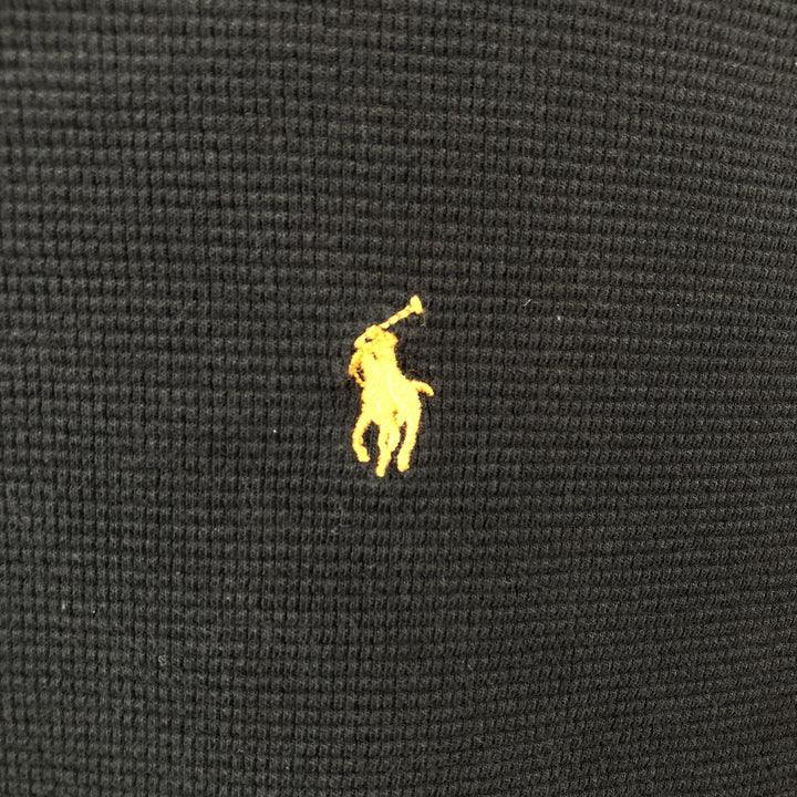 Ralph Lauren POLO RALPH LAUREN Thermal Long T-shirt Waffle Men's M size cotton black type Vintage Second Hand