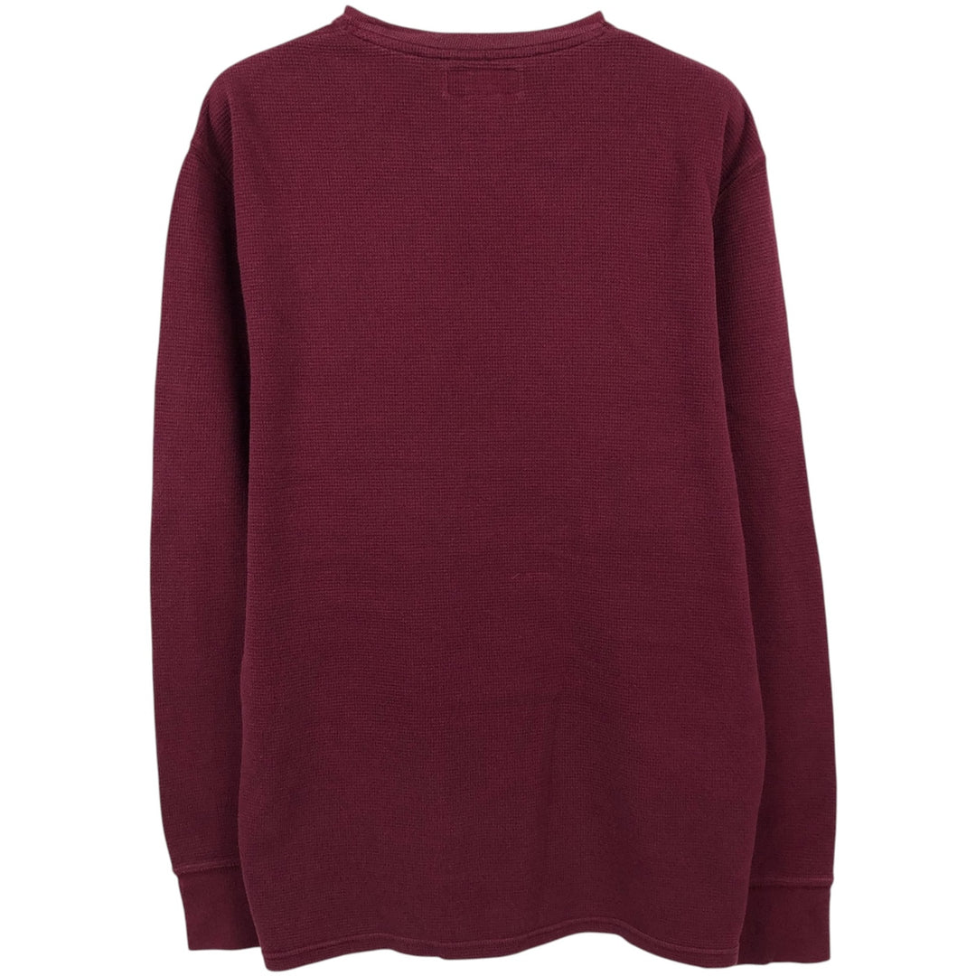 Ralph Lauren POLO RALPH LAUREN Thermal Long T-shirt Waffle Men's M size cotton burgundy type Vintage Second Hand