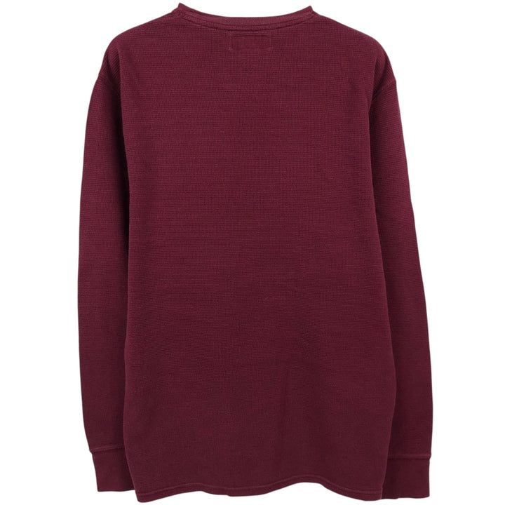 Ralph Lauren POLO RALPH LAUREN Thermal Long T-shirt Waffle Men's M size cotton burgundy type Vintage Second Hand