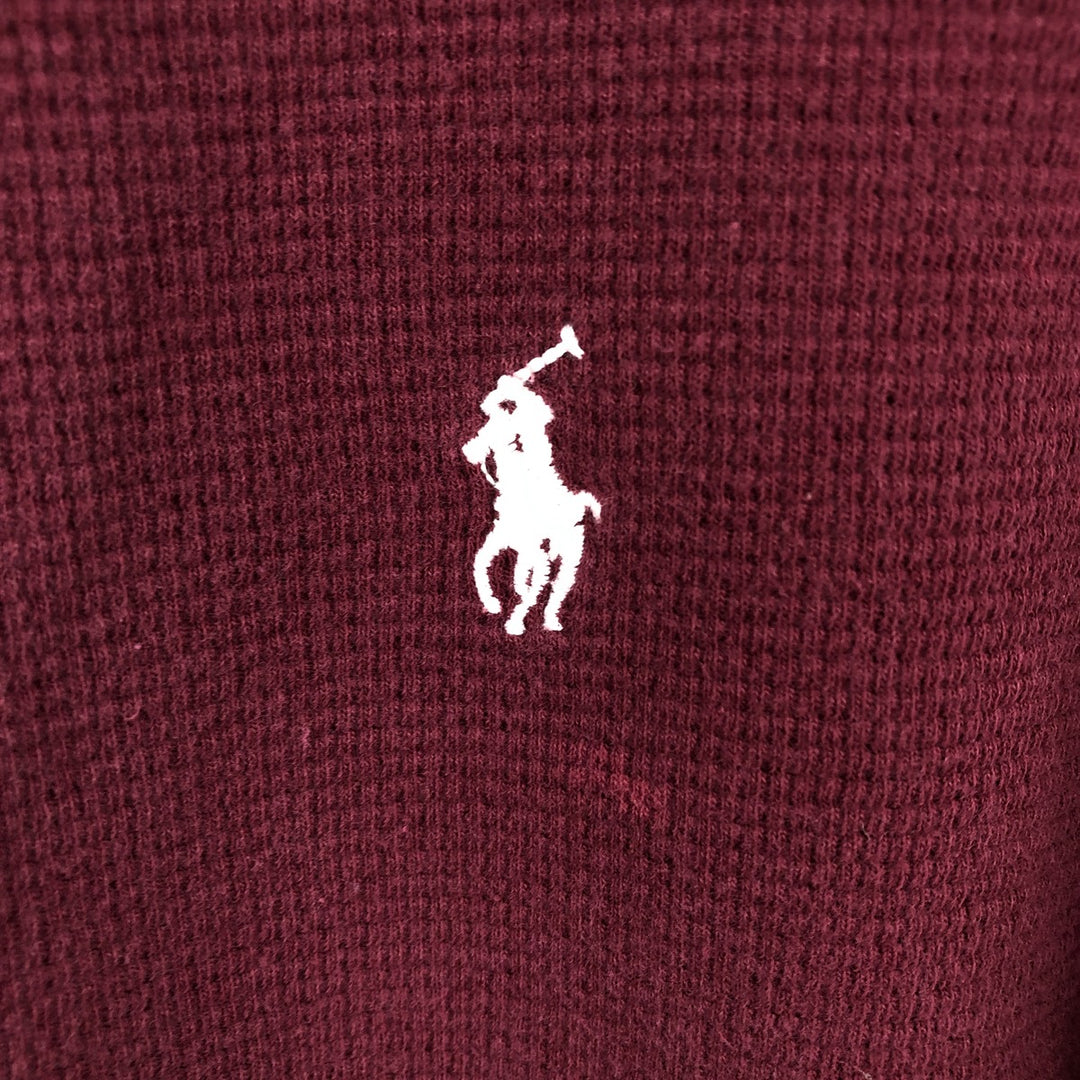 Ralph Lauren POLO RALPH LAUREN Thermal Long T-shirt Waffle Men's M size cotton burgundy type Vintage Second Hand