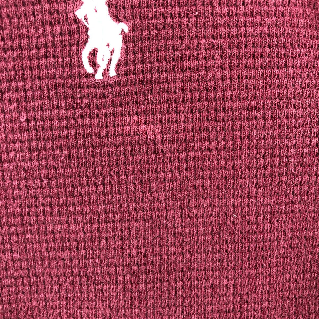 Ralph Lauren POLO RALPH LAUREN Thermal Long T-shirt Waffle Men's M size cotton burgundy type Vintage Second Hand