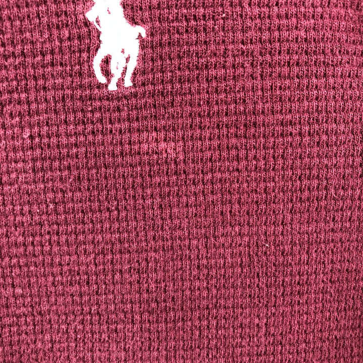 Ralph Lauren POLO RALPH LAUREN Thermal Long T-shirt Waffle Men's M size cotton burgundy type Vintage Second Hand