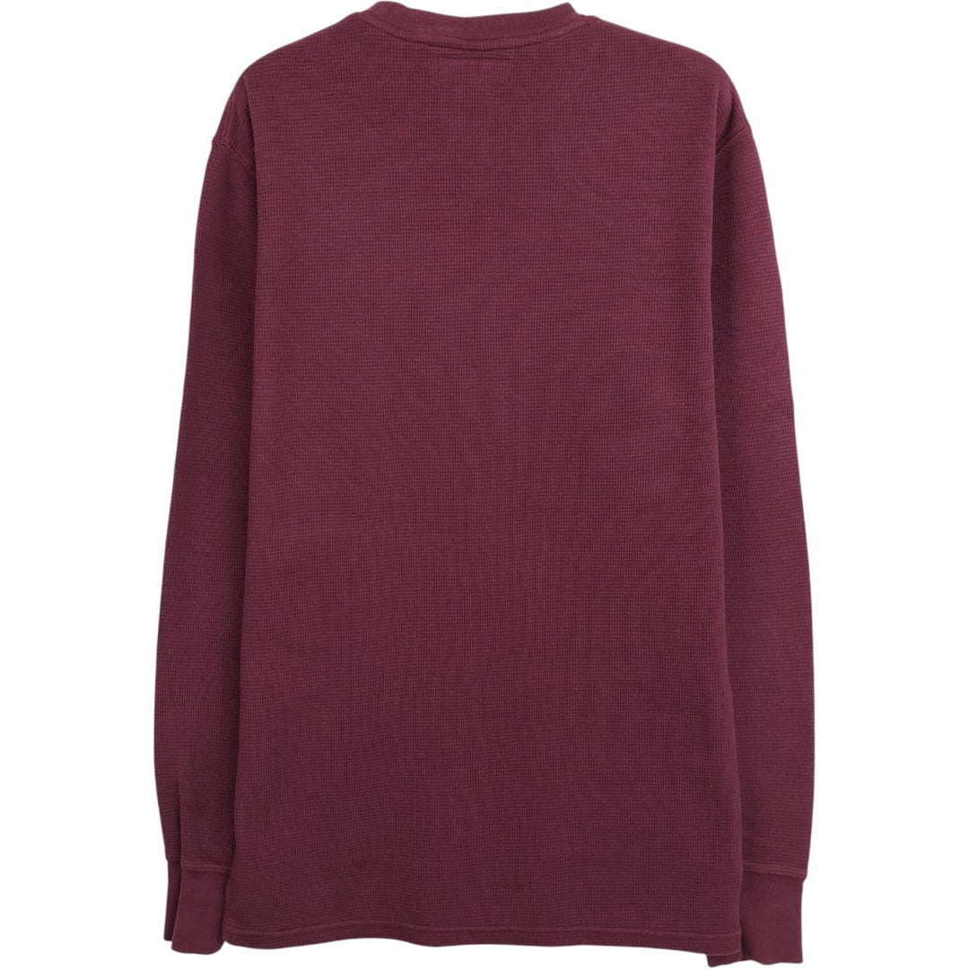 Ralph Lauren POLO RALPH LAUREN Thermal T-Shirt, Waffle, Men's Size Small cotton Red type red-purple Vintage Second Hand