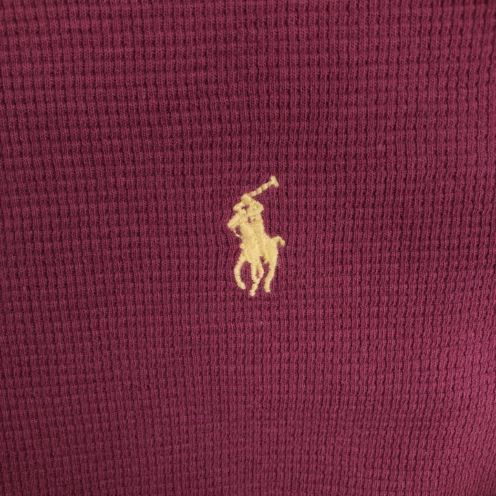 Ralph Lauren POLO RALPH LAUREN Thermal T-Shirt, Waffle, Men's Size Small cotton Red type red-purple Vintage Second Hand