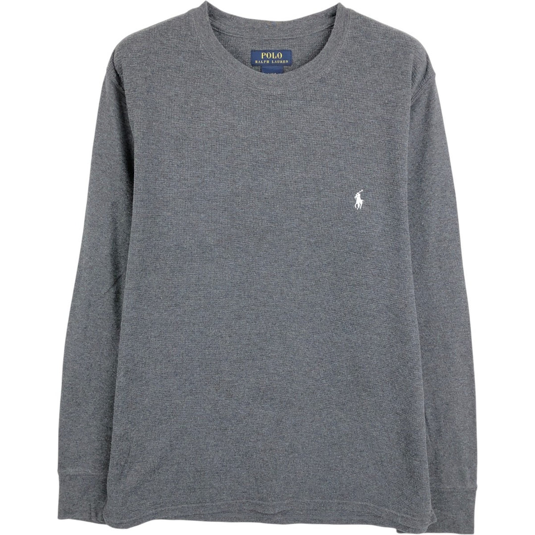 Ralph Lauren POLO RALPH LAUREN Thermal Ron T Waffle Men's L size cotton Charcoal Vintage Second Hand
