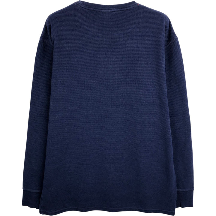 Ralph Lauren POLO RALPH LAUREN SLEEPWEAR Thermal Long T-shirt Waffle Men's XL cotton navy blue type Vintage Second Hand