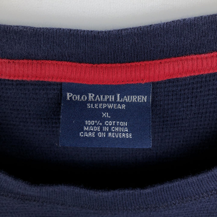 Ralph Lauren POLO RALPH LAUREN SLEEPWEAR Thermal Long T-shirt Waffle Men's XL cotton navy blue type Vintage Second Hand