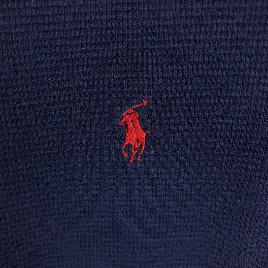Ralph Lauren POLO RALPH LAUREN SLEEPWEAR Thermal Long T-shirt Waffle Men's XL cotton navy blue type Vintage Second Hand