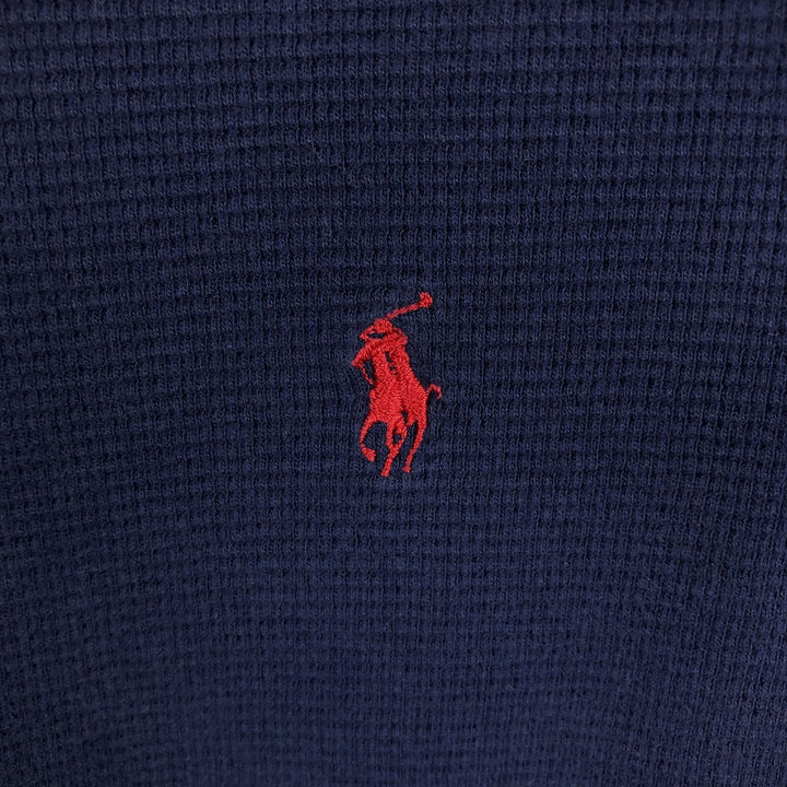 Ralph Lauren POLO RALPH LAUREN SLEEPWEAR Thermal Long T-shirt Waffle Men's XL cotton navy blue type Vintage Second Hand
