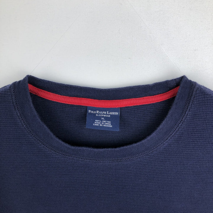 Ralph Lauren POLO RALPH LAUREN SLEEPWEAR Thermal Long T-shirt Waffle Men's XL cotton navy blue type Vintage Second Hand
