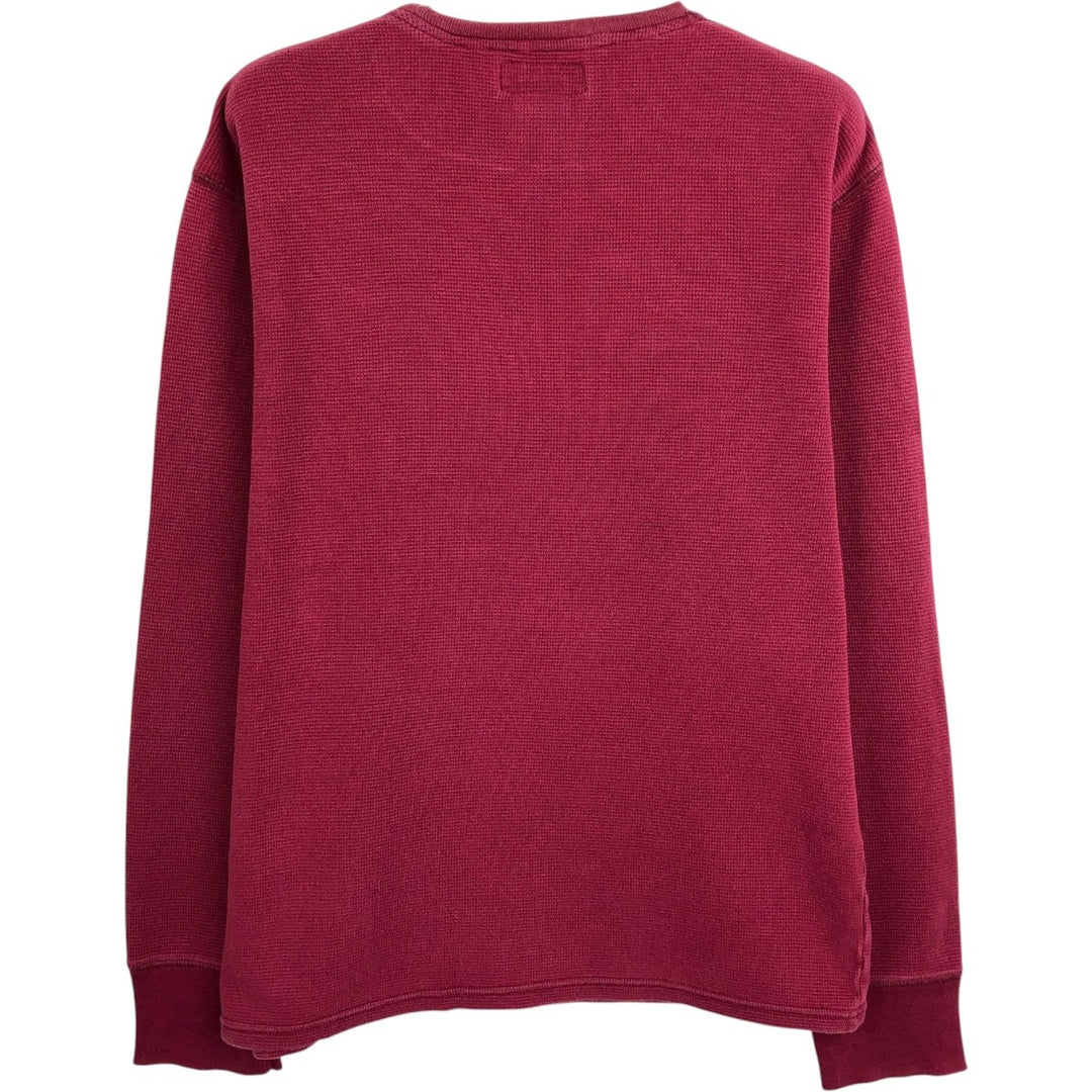 Ralph Lauren POLO RALPH LAUREN Thermal Long T-shirt Waffle Men's M size cotton Red type red-purple Vintage Second Hand