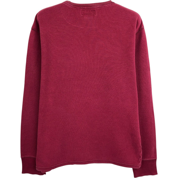Ralph Lauren POLO RALPH LAUREN Thermal Long T-shirt Waffle Men's M size cotton Red type red-purple Vintage Second Hand