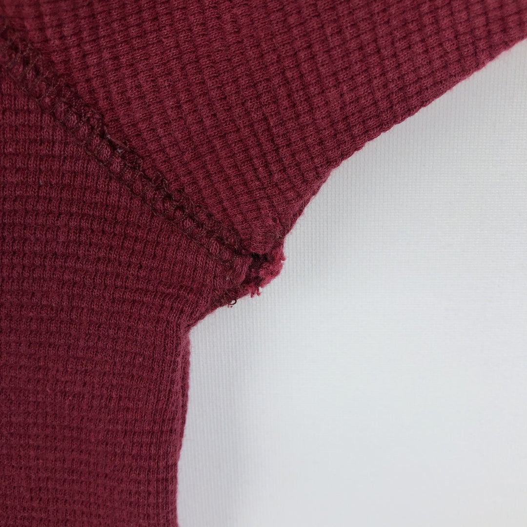 Ralph Lauren POLO RALPH LAUREN Thermal Long T-shirt Waffle Men's M size cotton Red type red-purple Vintage Second Hand