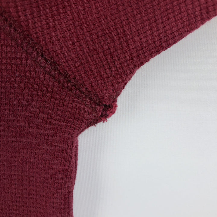 Ralph Lauren POLO RALPH LAUREN Thermal Long T-shirt Waffle Men's M size cotton Red type red-purple Vintage Second Hand