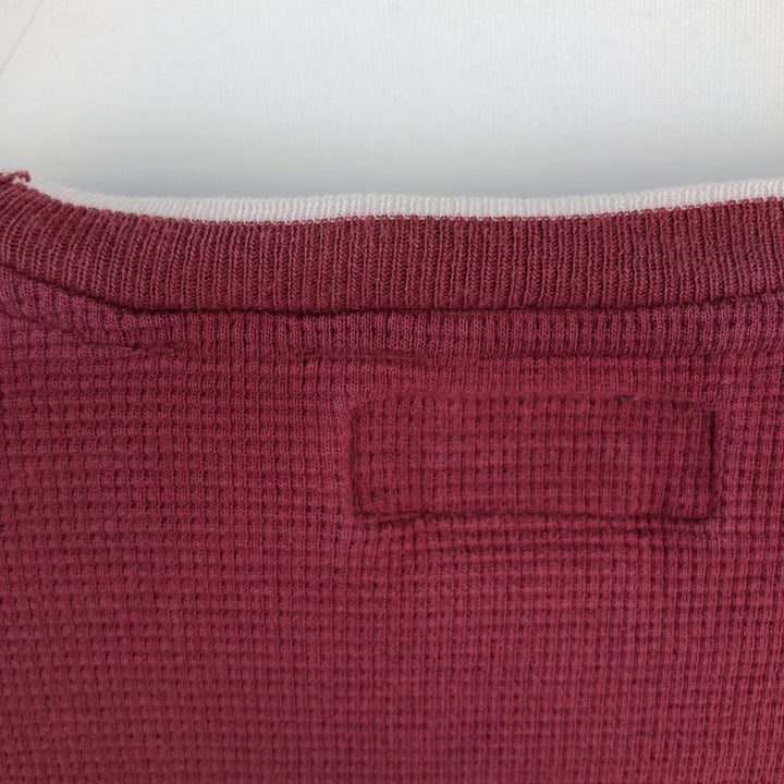 Ralph Lauren POLO RALPH LAUREN Thermal Long T-shirt Waffle Men's M size cotton Red type red-purple Vintage Second Hand