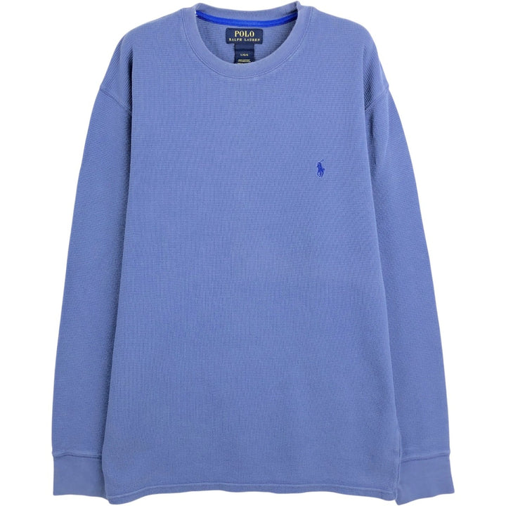 Ralph Lauren POLO RALPH LAUREN Thermal Ron T Waffle Men's L size cotton blue type Vintage Second Hand