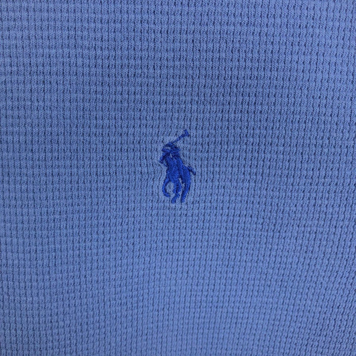 Ralph Lauren POLO RALPH LAUREN Thermal Ron T Waffle Men's L size cotton blue type Vintage Second Hand