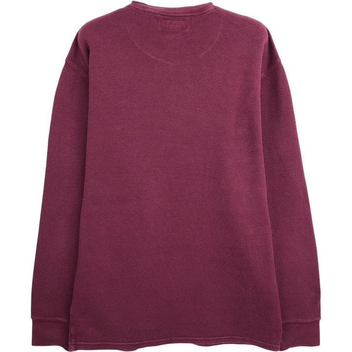 Ralph Lauren POLO RALPH LAUREN Thermal Ron T Waffle Men's L size cotton Red type red-purple Vintage Second Hand