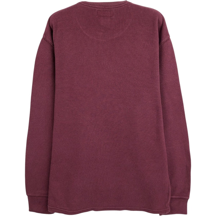 Ralph Lauren POLO RALPH LAUREN SLEEPWEAR Thermal Long T-shirt Waffle Men's M size cotton Red type red-purple Vintage Second Hand