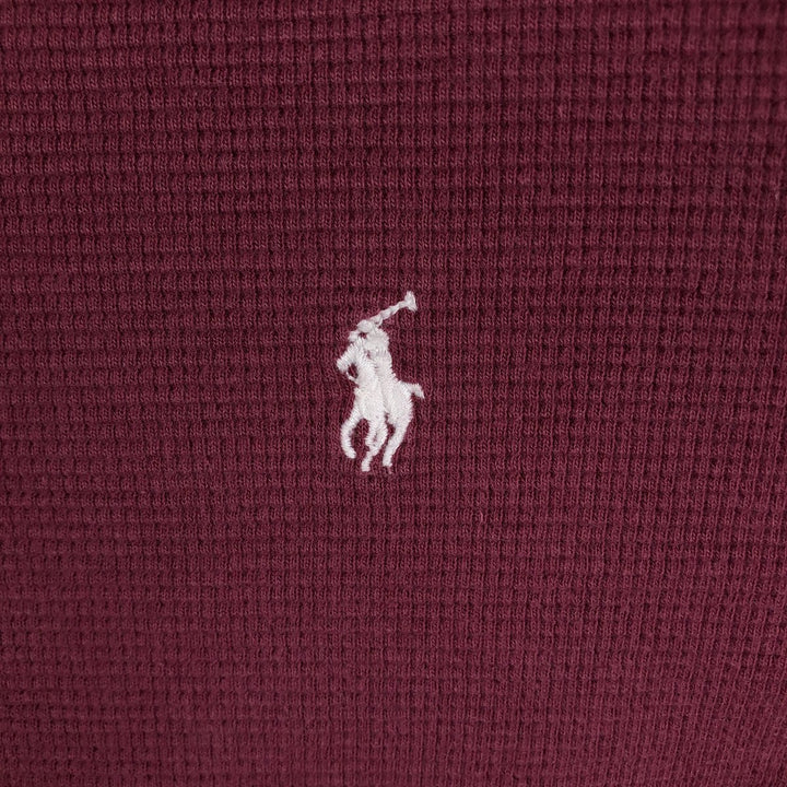 Ralph Lauren POLO RALPH LAUREN SLEEPWEAR Thermal Long T-shirt Waffle Men's M size cotton Red type red-purple Vintage Second Hand