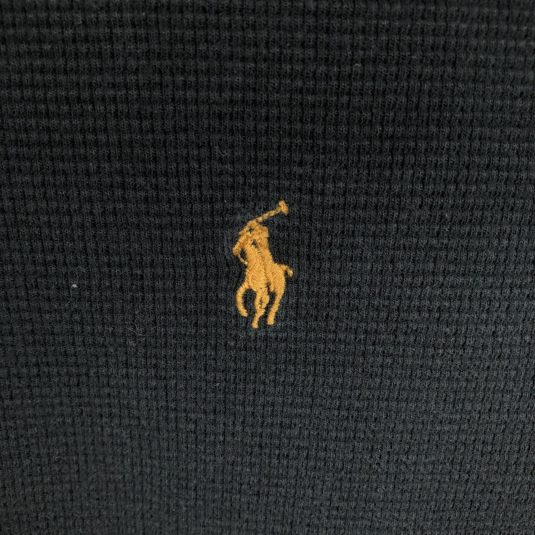 Ralph Lauren POLO RALPH LAUREN Thermal Long T-shirt Waffle Men's XL cotton black type Vintage Second Hand