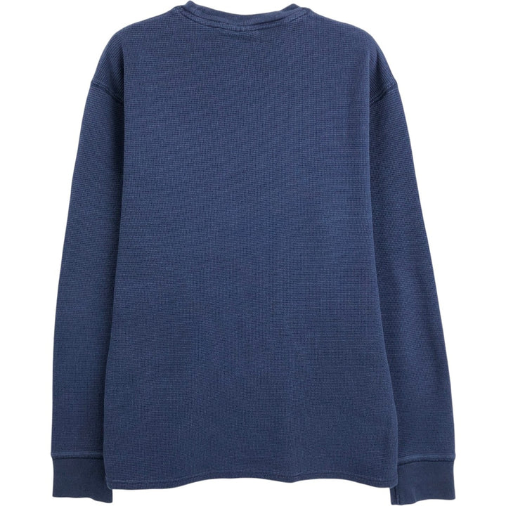 Ralph Lauren POLO RALPH LAUREN SLEEPWEAR Thermal Long T-shirt Waffle Men's M size cotton navy blue type Vintage Second Hand