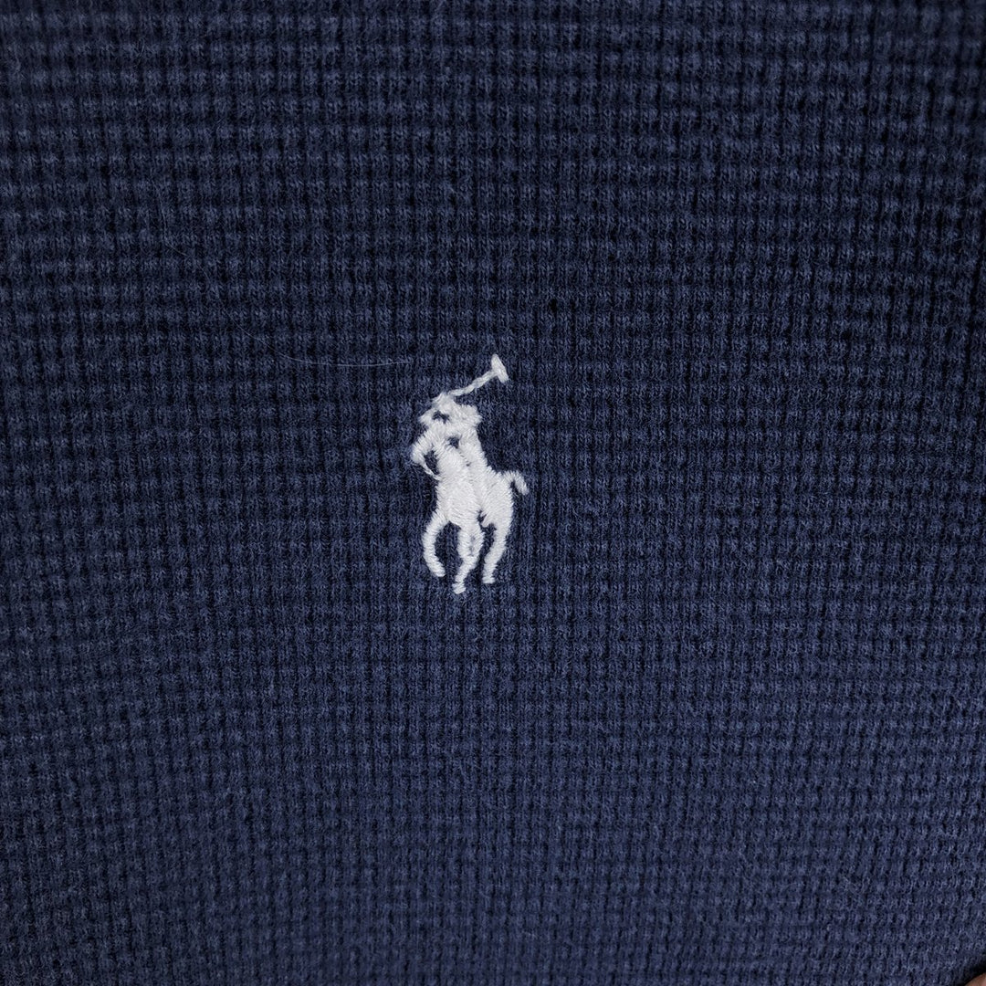 Ralph Lauren POLO RALPH LAUREN SLEEPWEAR Thermal Long T-shirt Waffle Men's M size cotton navy blue type Vintage Second Hand