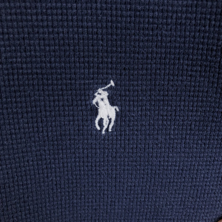 Ralph Lauren POLO RALPH LAUREN SLEEPWEAR Thermal Long T-shirt Waffle Men's M size cotton navy blue type Vintage Second Hand