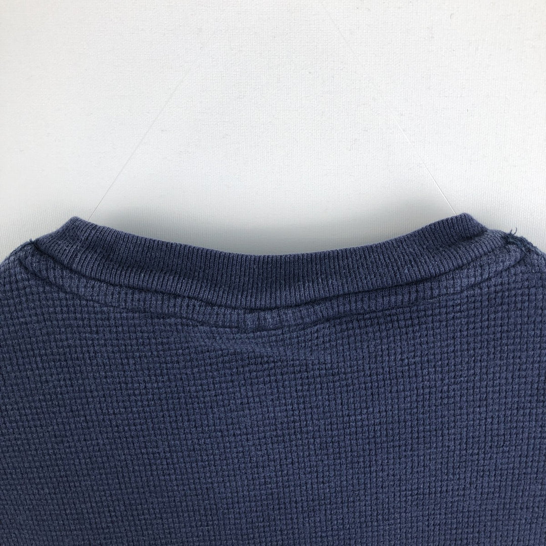 Ralph Lauren POLO RALPH LAUREN SLEEPWEAR Thermal Long T-shirt Waffle Men's M size cotton navy blue type Vintage Second Hand