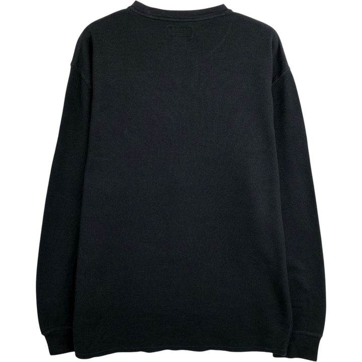 Ralph Lauren POLO RALPH LAUREN Thermal Long T-shirt Waffle Men's XXL cotton black type Vintage Second Hand