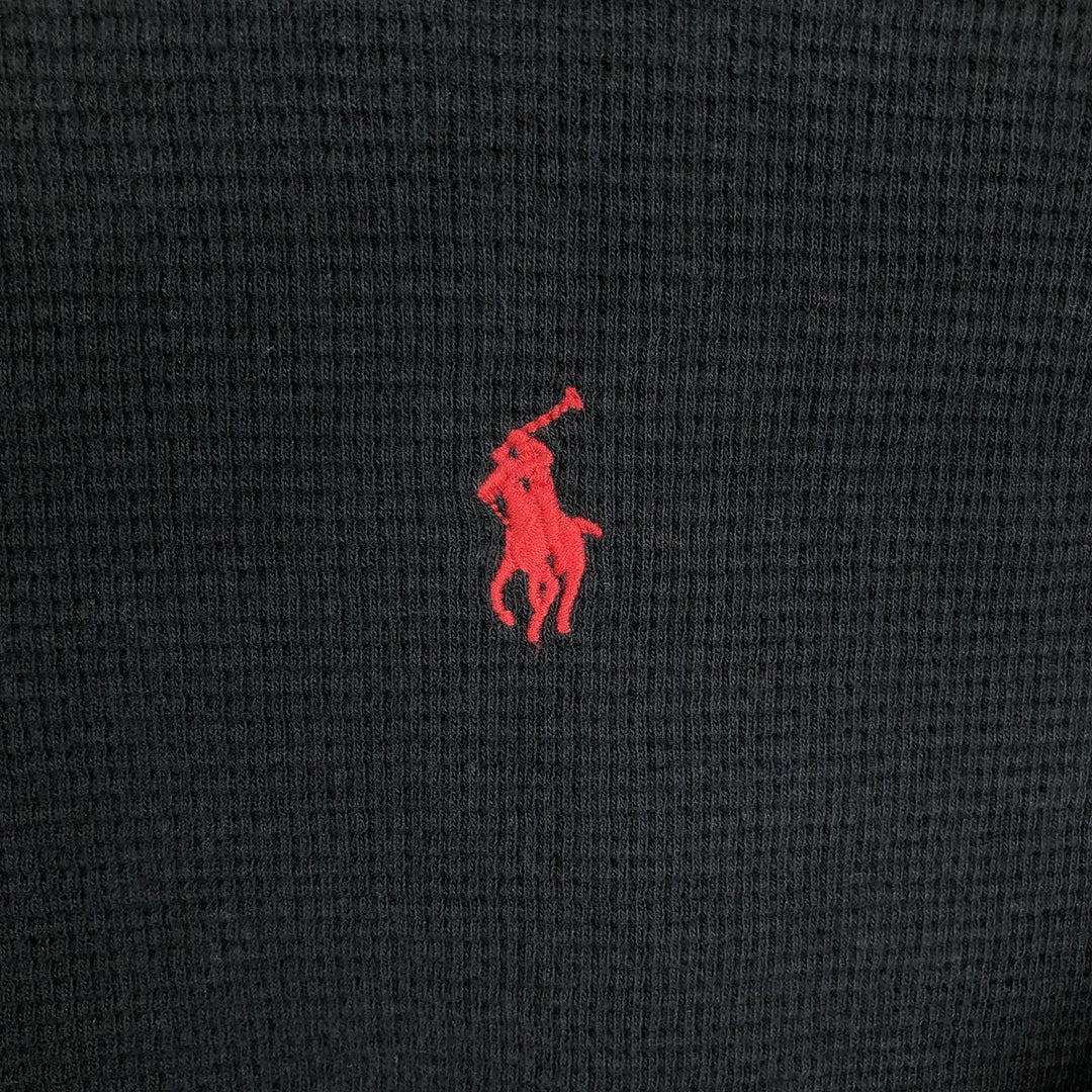 Ralph Lauren POLO RALPH LAUREN Thermal Long T-shirt Waffle Men's XXL cotton black type Vintage Second Hand