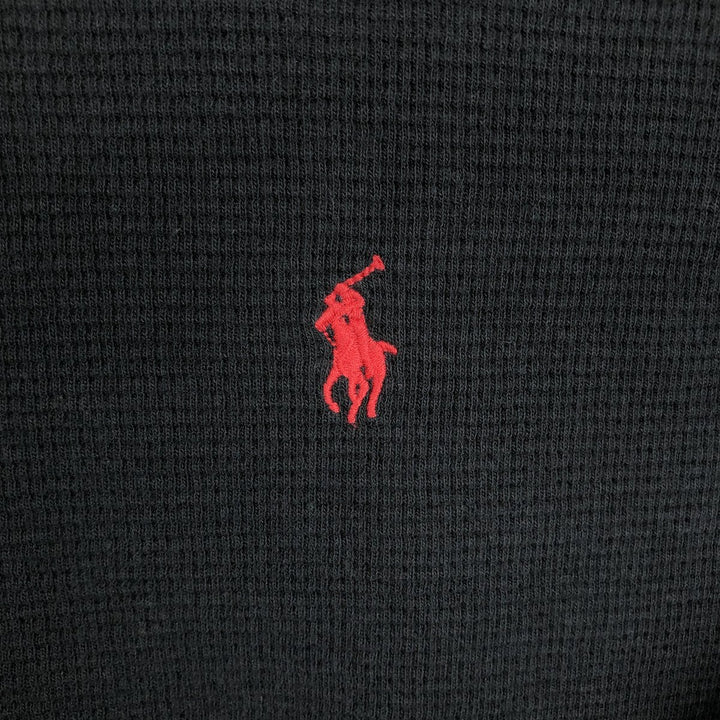 Ralph Lauren POLO RALPH LAUREN Thermal Long T-shirt Waffle Men's XXL cotton black type Vintage Second Hand