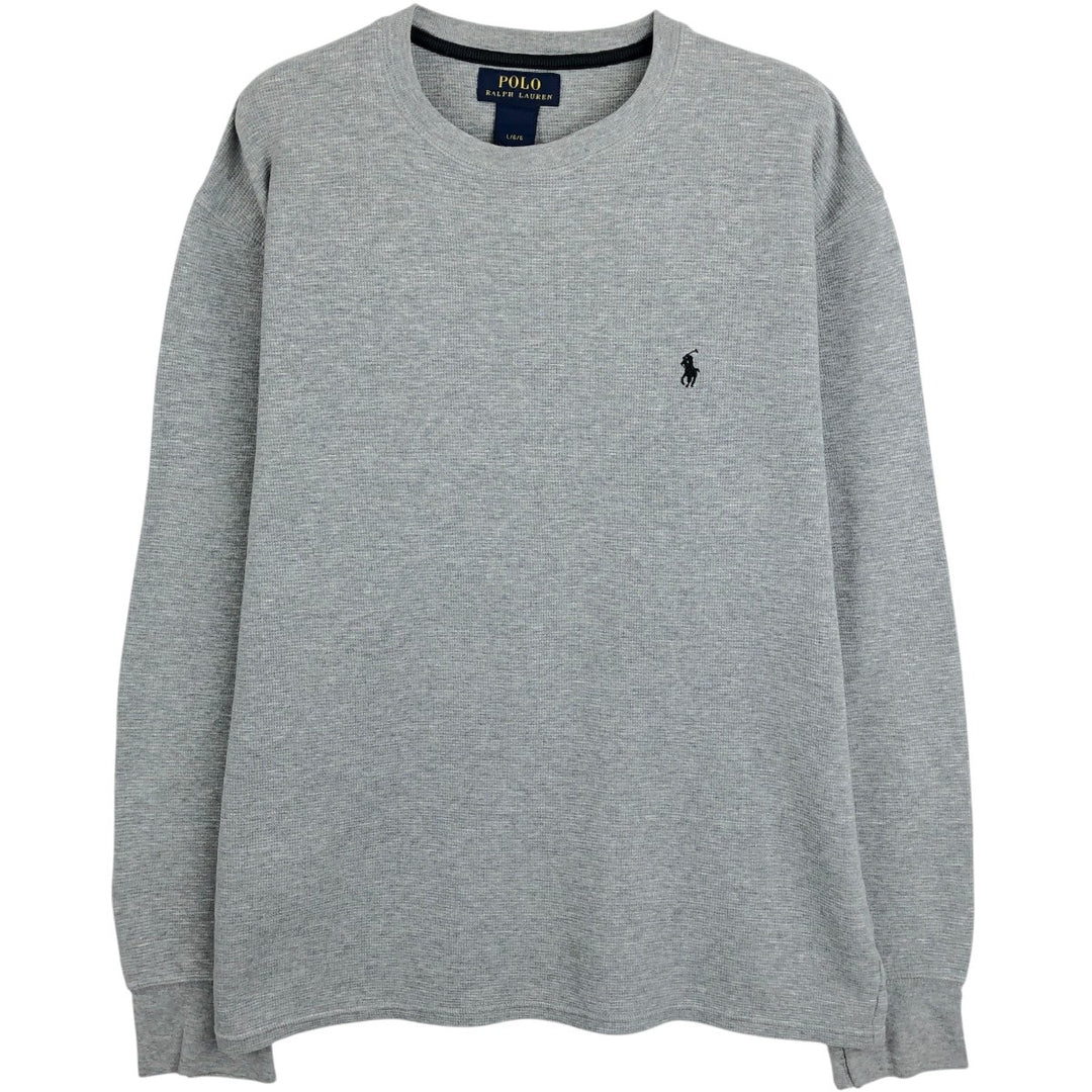 Ralph Lauren POLO RALPH LAUREN Thermal Ron T Waffle Men's L size cotton gray type Vintage Second Hand