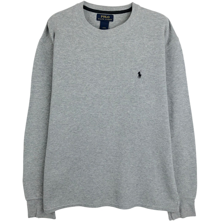 Ralph Lauren POLO RALPH LAUREN Thermal Ron T Waffle Men's L size cotton gray type Vintage Second Hand